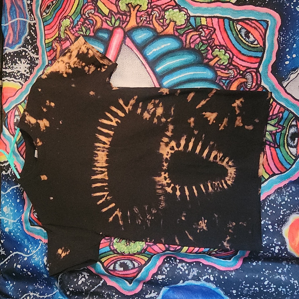Bleach dyed mushroom designed by me❤️